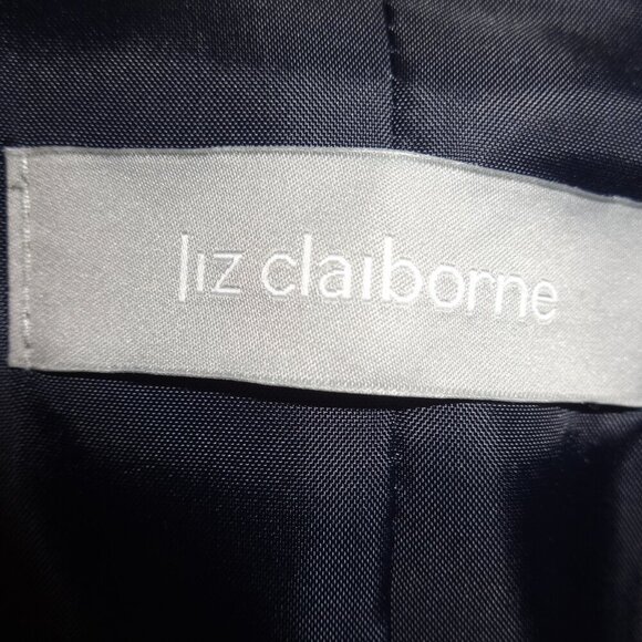 Liz Claiborne women's jacket size XL, black with white print, 3/4 sleeves, lined - Picture 3 of 16